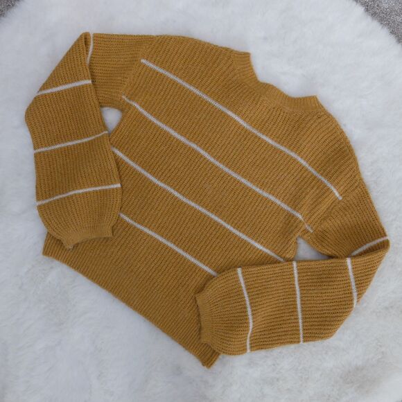 Evsie Yellow Striped Long Sleeve Sweater Girls Size Small NWT - Picture 6 of 6